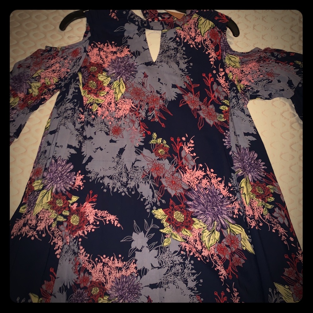 NWT Angie Girls Navy Boho Keyhole & Cutouts dress